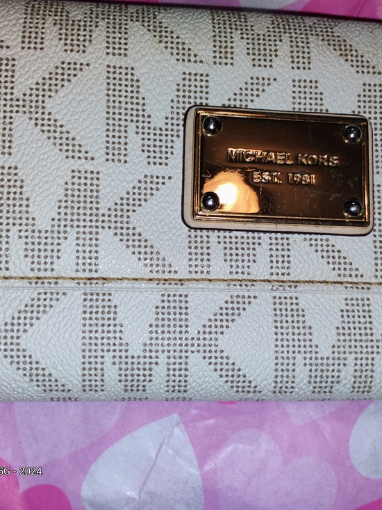 Michael Kors Handbags - Michael Kors Cream Logo Crossbody Bag with Gold Plaque
